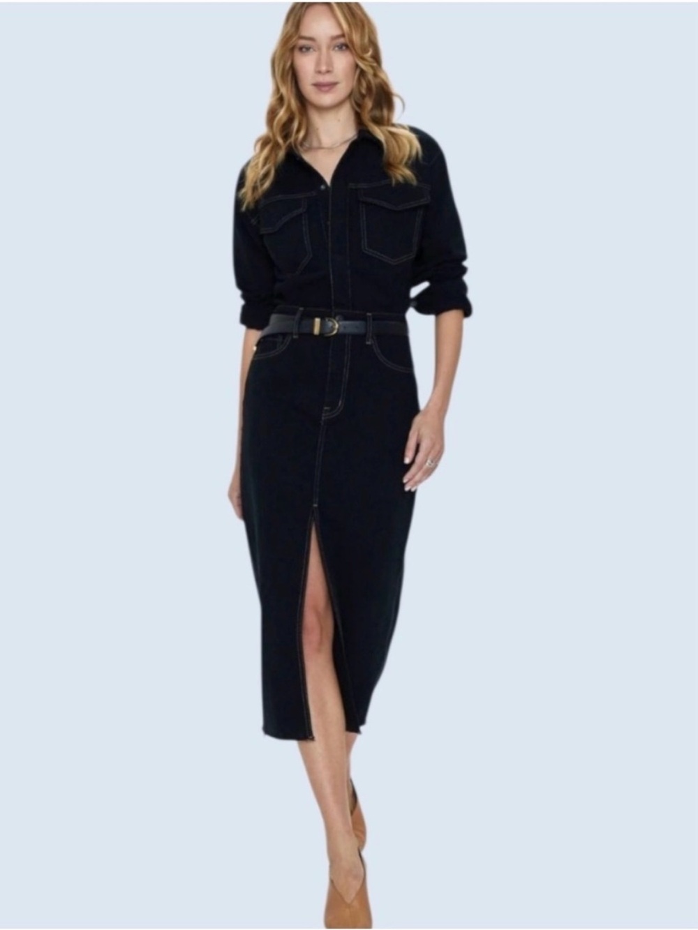 Pistola Amira Denim Midi Dress - Small